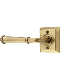 Quincy Rosette Door Set with Merrimack Levers Left Handed in Antique Brass.